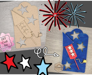 Firework | 4th of July Decor | Patriotic Decor | 4th of July Crafts | DIY Craft Kits | Paint Party Supplies | #2864