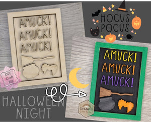 Amuck Amuck | Hocus Pocus | Halloween Decor | Halloween Crafts | DIY Craft Kits | Paint Party Supplies | #2288