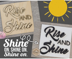Rise & Shine Farm Decor Kit Farm kit DIY Paint kit #2900 - Multiple Sizes Available - Unfinished Wood Cutout Shapes