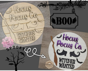 Hocus Pocus Company Witches Wanted Halloween Decor DIY Paint kit #3310 - Multiple Sizes Available - Unfinished Wood Cutout Shapes