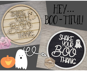 Boo Thang Ghost Halloween Decor DIY Paint kit #3320 - Multiple Sizes Available - Unfinished Wood Cutout Shapes