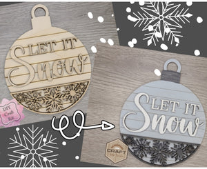 Let it Snow | Ornament | Winter Crafts | Snowflakes | Winter Decor | DIY Craft Kits | Paint Party Supplies | #3330