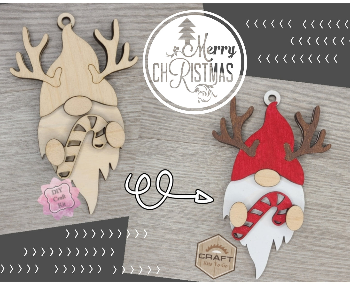 Reindeer Gnome Christmas Ornament | #3336