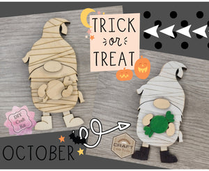 Mummy Halloween Gnome | Halloween Decor | Halloween Crafts | DIY Craft Kits | Paint Party Supplies | #3351