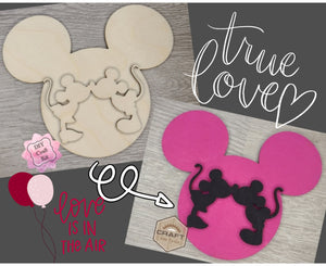 Mouse Home Interchangeable pieces KISSING MICE #2221 - Unfinished Wood shape cutouts Paint kits