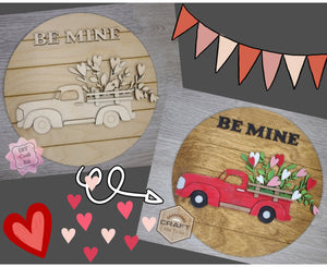 Valentine Delivery Truck Farm Welcome Craft Kit Paint Kit Party Paint Kit #3390 - Multiple Sizes Available - Unfinished Wood Cutout Shapes