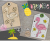 Flamingo Tag Tropical DIY Craft Kit #3448 Multiple Sizes Available - Unfinished Wood Cutout Shapes