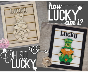 Lucky Gnome St. Patrick's Day Gnome Craft DIY Paint Party Kit Craft Kit #3434 - Multiple Sizes Available - Unfinished Wood Cutout Shapes