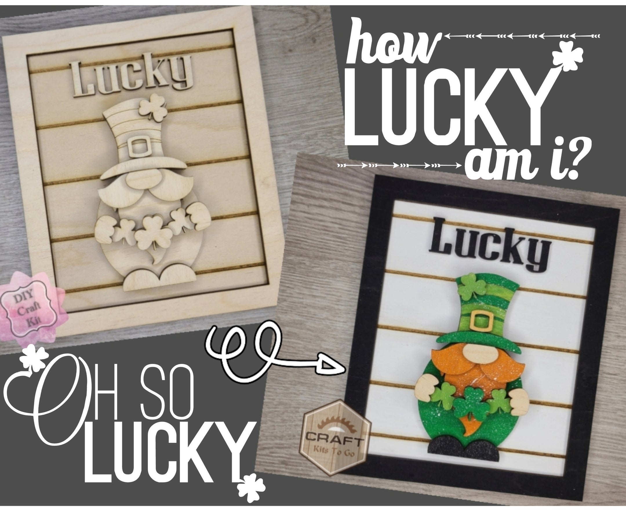 Lucky Gnome St. Patrick's Day Gnome Craft DIY Paint Party Kit Craft Ki