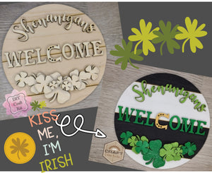 Shenanigan's Welcome | St. Patrick's Day Crafts | St. Patrick's day Craft Kits | Paint Party Supplies | #3399 - Multiple Sizes Available - Unfinished Wood Cutout Shapes