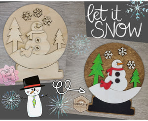 Snowman Globe | Snowman | Winter Decor | Winter Crafts | DIY Craft Kits | Paint Party Supplies | #3538