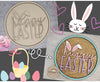 Happy Easter Bunny Sign | Easter Décor | DIY Easter Crafts | DIY Easter Craft Kits | Paint Party Kits | #3122 - Multiple Sizes Available - Unfinished Wood Cutout Shapes
