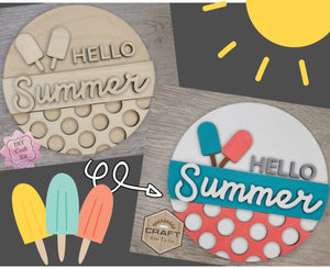 Hello Summer Sign | Summertime | Summer Crafts | DIY Craft Kits | Paint Party Supplies | #3116