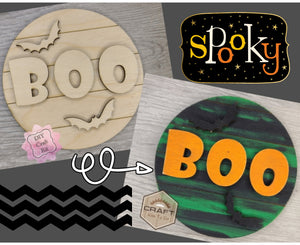 BOO Round | Halloween Decor | Halloween Crafts | DIY Craft Kits | Paint Party Supplies | #3528