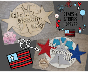 Let Freedom Ring | 4th of July Decor | Patriotic Decor | 4th of July Crafts | DIY Craft Kits | Paint Party Supplies | #2865