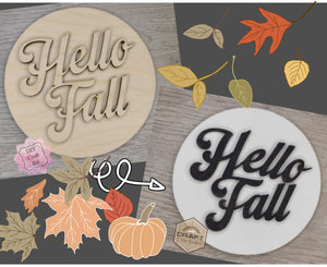 Hello Fall Round | Fall Sign | Fall Crafts | DIY Craft Kits | Paint Party Supplies | #3539