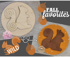 Fall Squirrel Round | Fall time | Fall Crafts | DIY Craft Kits | Paint Party Supplies | #3540