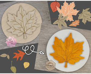 Fall Leaves Round | Fall Crafts | Fall Decor | DIY Craft Kits | Paint Party Supplies | #3541