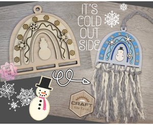 Winter Macramé | Snowman | Winter Decor | Winter Crafts | DIY Craft Kits | Paint Party Supplies | #3591