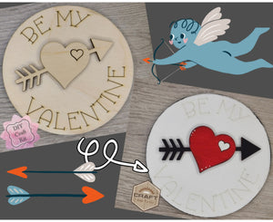 Be My Valentine DIY Craft Kit Valentine Paint Kit #3635 Multiple Sizes Available - Unfinished Wood Cutout Shapes
