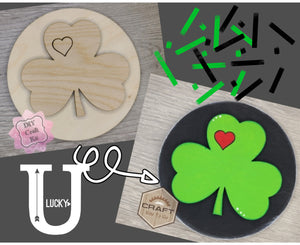 Shamrock St. Patrick's Day Lucky DIY Craft Kit Paint Party Kit #3659 Multiple Sizes Available - Unfinished Wood Cutout Shapes