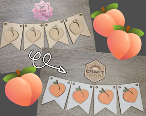 Peach Bunting | Summer Decor | Summer Crafts | Summertime | DIY Craft Kits | Paint Party Supplies |#2827