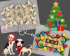 Dog Stocking Tag Christmas Stocking Tag Christmas Craft Kit DIY Paint kit #3683 - Multiple Sizes Available - Unfinished Wood Cutout Shapes