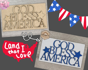 God Bless America | 4th of July Decor | Patriotic Decor | 4th of July Crafts | DIY Craft Kits | Paint Party Supplies | #2844