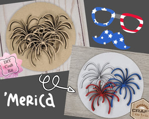 Fireworks | 4th of July Decor | Patriotic Decor | 4th of July Crafts | DIY Craft Kits | Paint Party Supplies | #2647