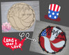 American Flag America 4th of July DIY Craft Kit #2884 - Multiple Sizes Available - Unfinished Wood Cutout Shapes
