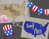 Land of the Free 4th of July Independence Day Kit Paint Kit DIY Craft Kit #2818 - Multiple Sizes Available - Unfinished Wood Cutout Shapes