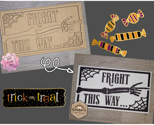 Fright this Way | October31st | Halloween Crafts | Halloween Décor | DIY Craft Kits | Paint Party Supplies | #3084