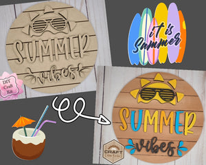 Summer Vibes | Summer Sign | Summer Crafts | DIY Craft Kits | Paint Party Supplies | #2835