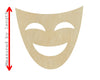 Drama Mask #1408 - Multiple Sizes Available - Unfinished Cutout Shapes