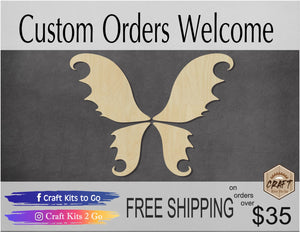 Fairy Wings Cutout Magic Fairy Dust Tooth Fairy DIY paint kit #1451 - Multiple Sizes Available - Unfinished Cutout Shapes