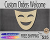 Drama Mask #1408 - Multiple Sizes Available - Unfinished Cutout Shapes