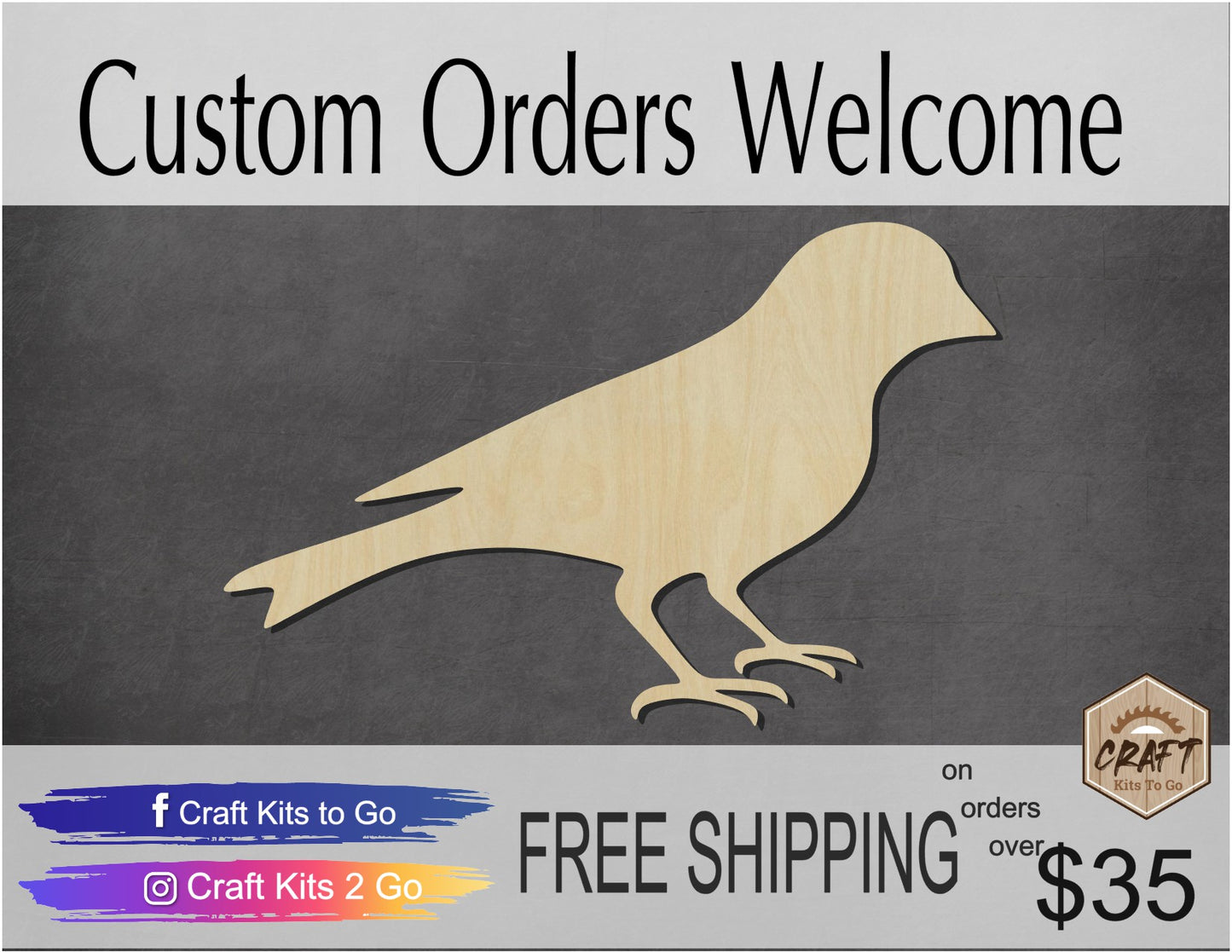 Goldfinch bird wood cutouts birds animal cutouts DIY Paint #1540 - Multiple Sizes Available - Unfinished wood cutout shapes