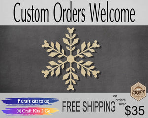 Mouse Snowflake Design #5 Cutout #3259 - Multiple Sizes Available - Unfinished Wood Cutout Shapes