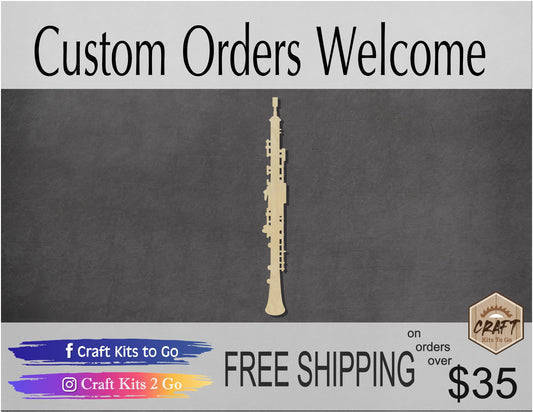 Oboe wood shape wood cutouts Music Musician Band DIY Paint kit #1791 - Multiple Sizes Available - Unfinished Wood Cutout Shapes