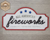 Firework Sign | 4th of July Decor | Patriotic Decor | 4th of July Crafts | DIY Craft Kits | Paint Party Supplies | #2641
