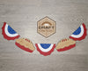Patriotic Pie Bunting Banner Craft DIY Paint Party Kit Craft Kit for Adults #2638 - Multiple Sizes Available - Unfinished Wood Cutout Shapes