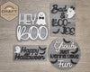 Hey Boo ghost Halloween Decor DIY Paint kit #3313 - Multiple Sizes Available - Unfinished Wood Cutout Shapes