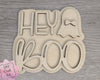 Hey Boo ghost Halloween Decor DIY Paint kit #3313 - Multiple Sizes Available - Unfinished Wood Cutout Shapes