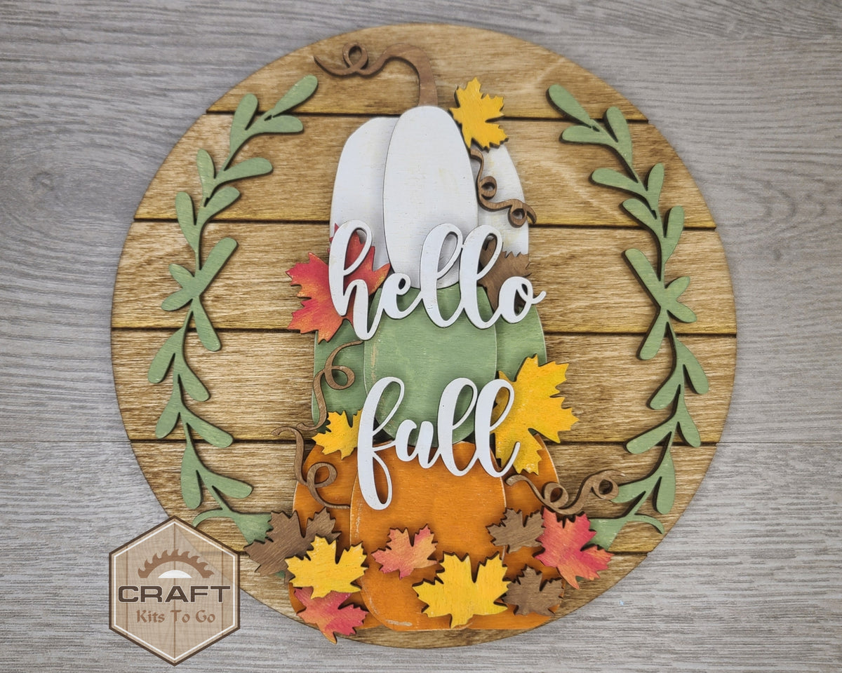 Hello Fall Craft Kit Hello Fall | Stacked Pumpkins | #3367 – Craft Kits 2 Go