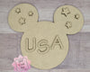 Mouse Home Interchangeable pieces USA #2221 - Unfinished Wood shape cutouts Paint kits