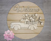 Spring Flower Truck Springtime Welcome Craft Kit Paint Kit Party Paint Kit #3394 - Multiple Sizes Available - Unfinished Wood Cutout Shapes