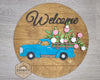 Spring Flower Truck Springtime Welcome Craft Kit Paint Kit Party Paint Kit #3394 - Multiple Sizes Available - Unfinished Wood Cutout Shapes