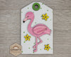 Flamingo Tag Tropical DIY Craft Kit #3448 Multiple Sizes Available - Unfinished Wood Cutout Shapes