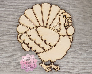 Turkey Thanksgiving Give Thanks Thanksgiving Craft Paint kit DIY #2487 - Multiple Sizes Available - Unfinished Cutout Shapes