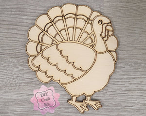 Turkey Thanksgiving Give Thanks Thanksgiving Craft Paint kit DIY #2486 - Multiple Sizes Available - Unfinished Cutout Shapes